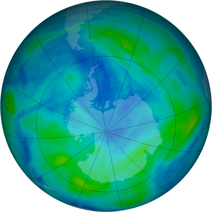 Antarctic ozone map for 24 March 1999